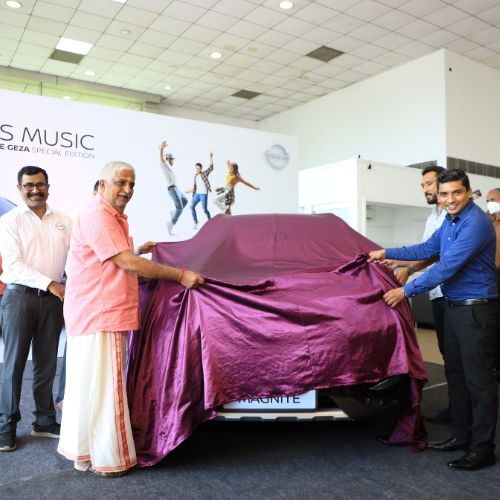 Nissan Magnite Geza Special Music Edition Grand Launch and Official Unveiling by Padma Shri Peruvanam Kuttan Marar at Pinnacle Nissan, Thrissur