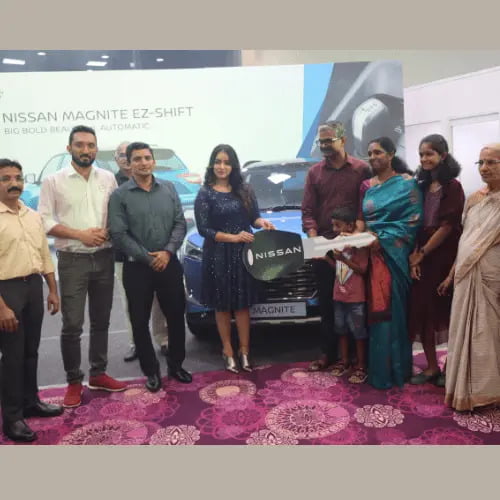 Padma Shri Peruvanam Kuttan Marar at Pinnacle Nissan, Thrissur for Nissan Magnite Geza Special Music Edition Grand Launch